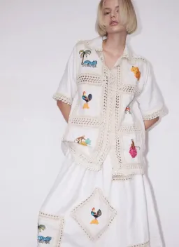 ALEMAIS Teddy Shirt & Skirt Set Cream Size 8 AU for rent on The Volte - image 2