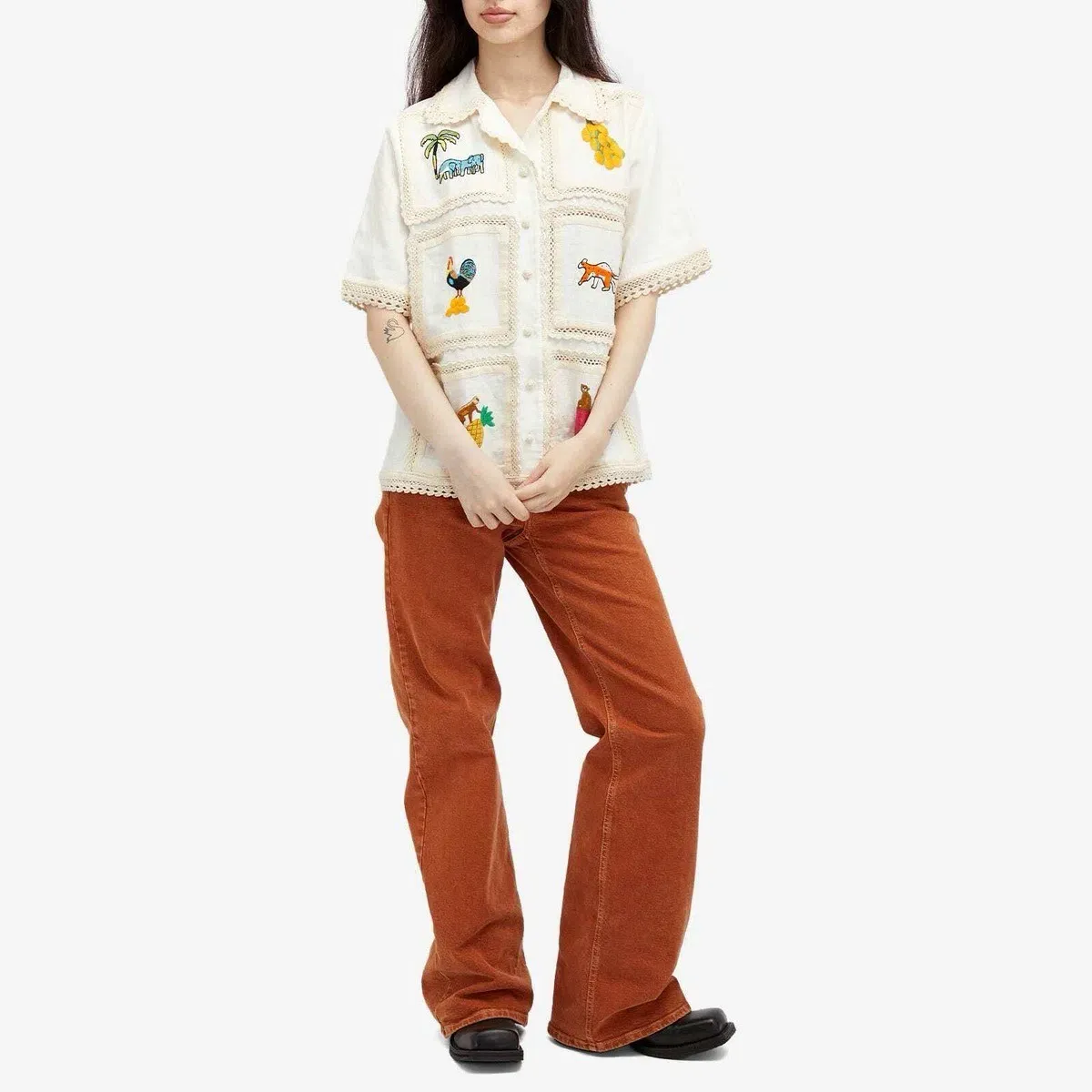 ALEMAIS Teddy Shirt & Skirt Set Cream Size 8 AU - Image 9
