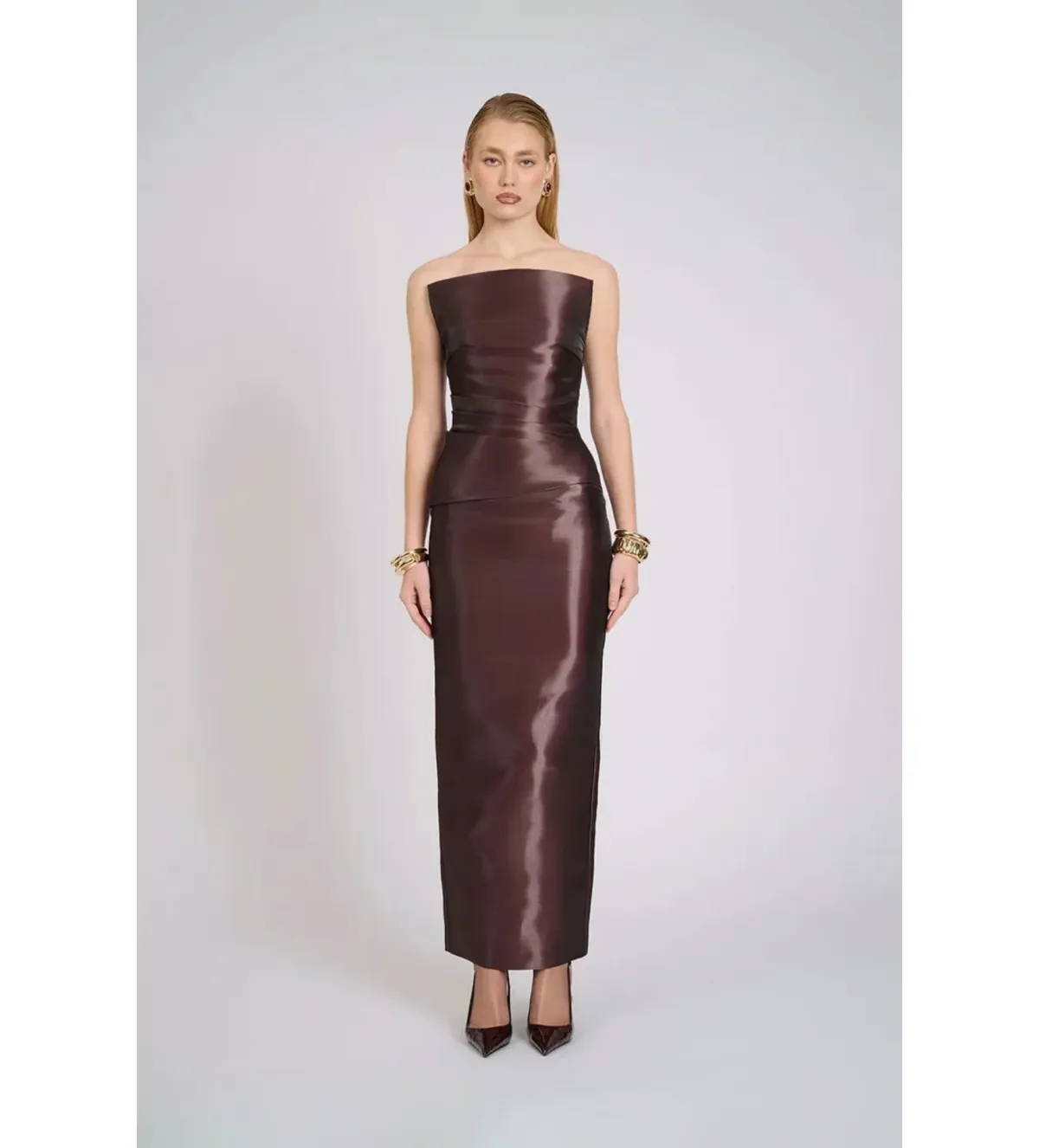 Eliya The Label Tatum Maxi Dress Chocolate Size 14 - Image 1