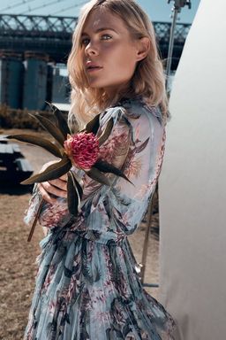 Zimmermann Winsome Ruffle Playsuit Sky Sunbleach Floral Size 8 for rent on The Volte - image 3