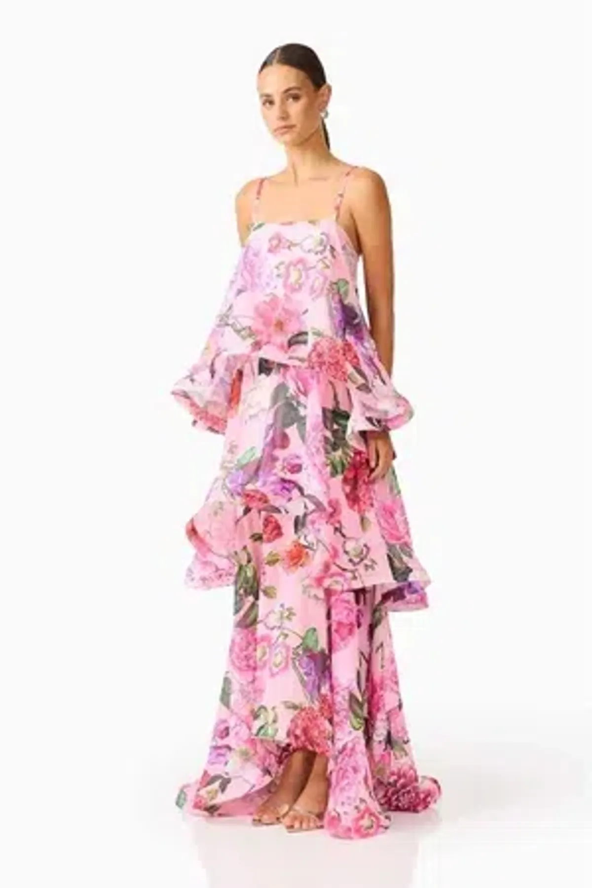 Elliatt - Armani Tiered Maxi - Pink Floral - Size 12 - Image 2