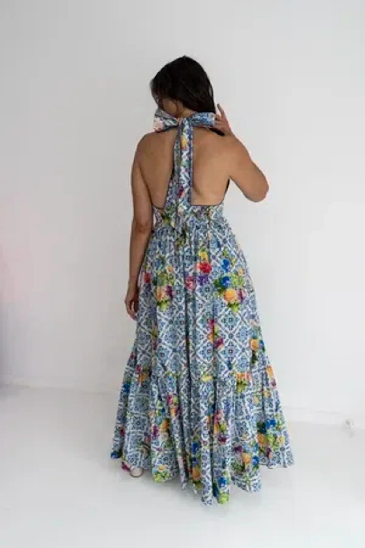 Camilla - Ruffle Hem Halter Maxi - Wall to Wall Wonders - Size 12 - Image 3