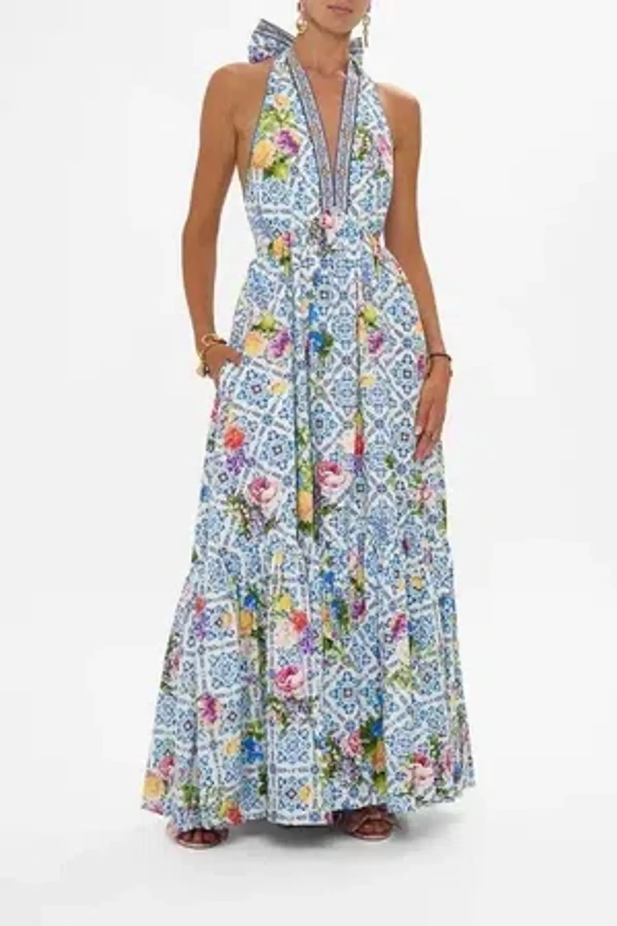 Camilla - Ruffle Hem Halter Maxi - Wall to Wall Wonders - Size 12 - Image 7