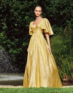 Bariano Gold Gown size 14 for rent on The Volte - image 1