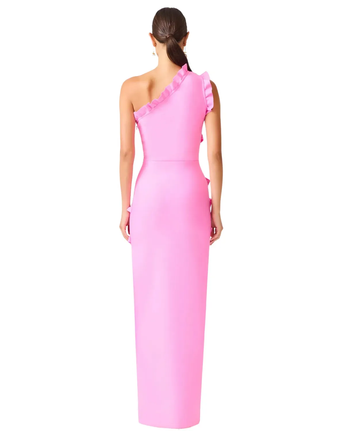 Elliatt Orelia Asymmetrical Ruffle Maxi Gown Candy Pink Size S / AU 8 - Image 3