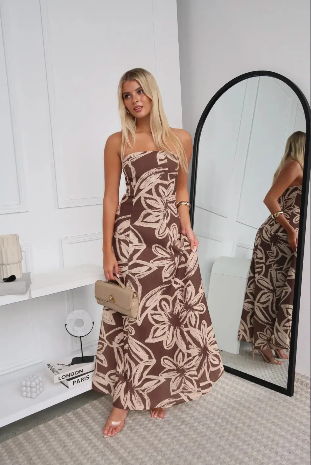 Zaliya boutique Juliet floral maxi in chocolate  - Image 1