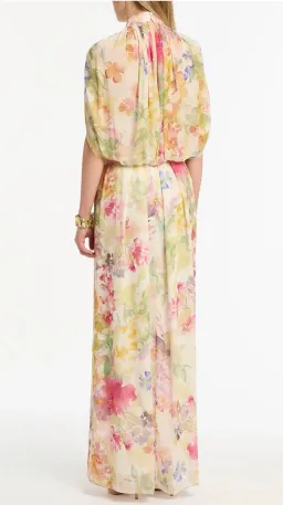CARLA ZAMPATTI ETHEREA BLOOM HALTER CAPE GOWN size 12 for rent on The Volte - image 6