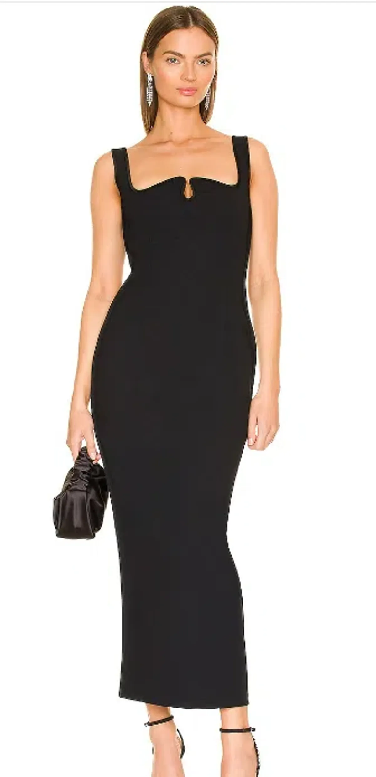 Paris Georgia Black Crepe Black Diamond Dress - Image 1