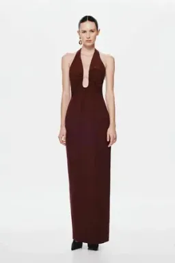 Misha - Alusia Maxi Dress - Red Wine - Size 10 for rent on The Volte - image 1