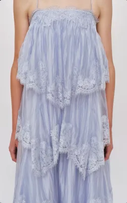 AJE - Ophelia Lace Gown in French Blue Size 10 for rent on The Volte - image 2
