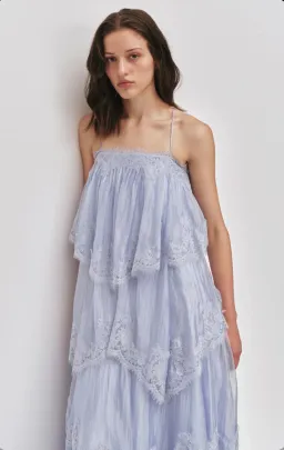AJE - Ophelia Lace Gown in French Blue Size 10 for rent on The Volte - image 3