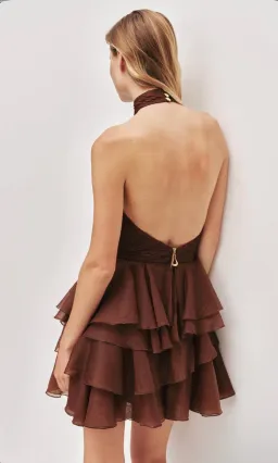 AJE - Fayette Mini Dress in Dark Chocolate Size 10 for rent on The Volte - image 2