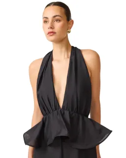 Elliatt Fiorina Halter Peplum Maxi Gown Black Size M / AU 10 for rent on The Volte - image 4