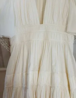 As New - AJE NEW - FALLINGWATER RUCHED WHITE MIDI DRESS Size:12 for rent on The Volte - image 3