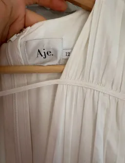 As New - AJE NEW - FALLINGWATER RUCHED WHITE MIDI DRESS Size:12 for rent on The Volte - image 6