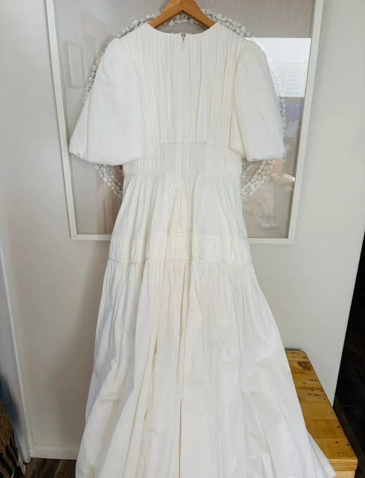 As New - AJE NEW - FALLINGWATER RUCHED WHITE MIDI DRESS Size:12 - Image 7