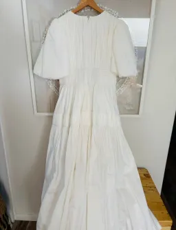 As New - AJE NEW - FALLINGWATER RUCHED WHITE MIDI DRESS Size:12 for rent on The Volte - image 7