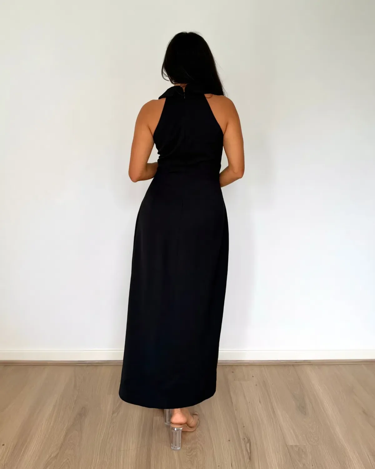 Odd Muse Collar Maxi Dress Black Size L - Image 4