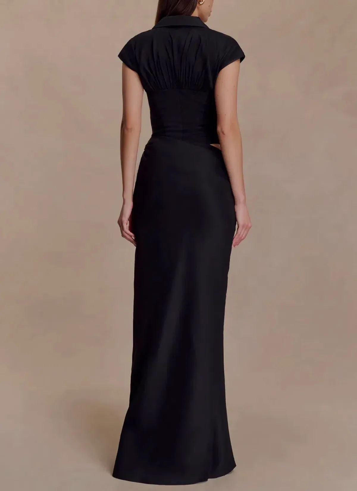 Meshki - Shirt Corset Maxi Dress in Black - Image 3