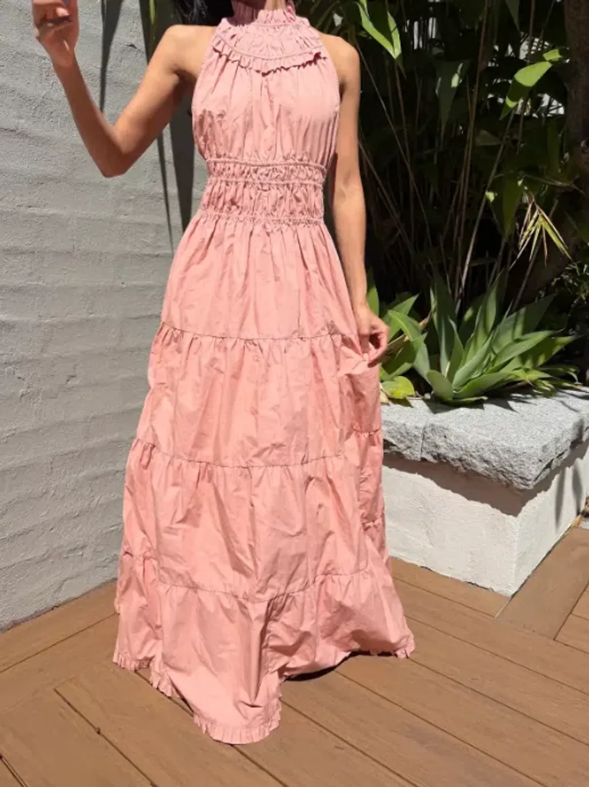 Magali Pascal Jacqueline Maxi Dress Peach Size XS - Image 4