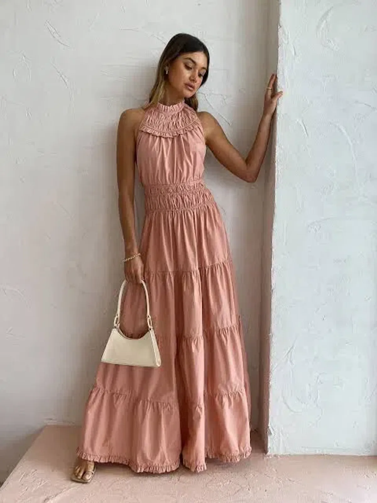 Magali Pascal Jacqueline Maxi Dress Peach Size XS - Image 2