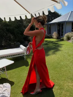 Misha / Harlow Satin Dress / Chilli Red / Size S/8 for rent on The Volte - image 5