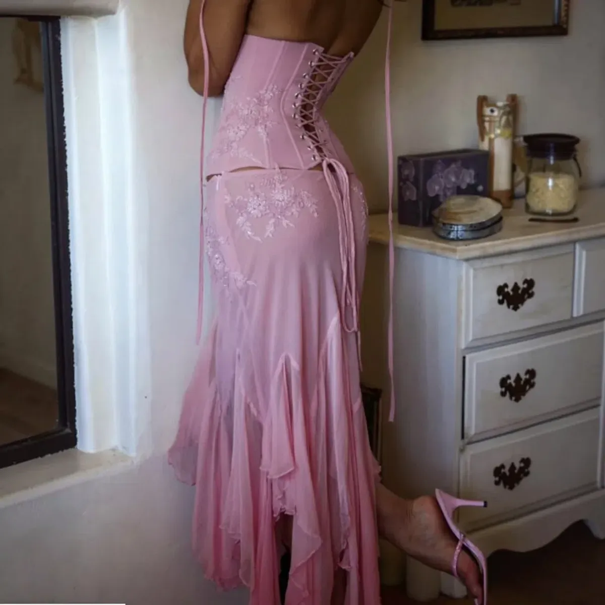 Mali Marea Rosabella Set In Pink Size Small - Image 3