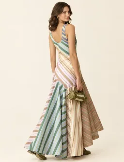 Zimmermann Clash Poplin Maxi Dress in Spliced Stripes Size 1/AU10 for rent on The Volte - image 2