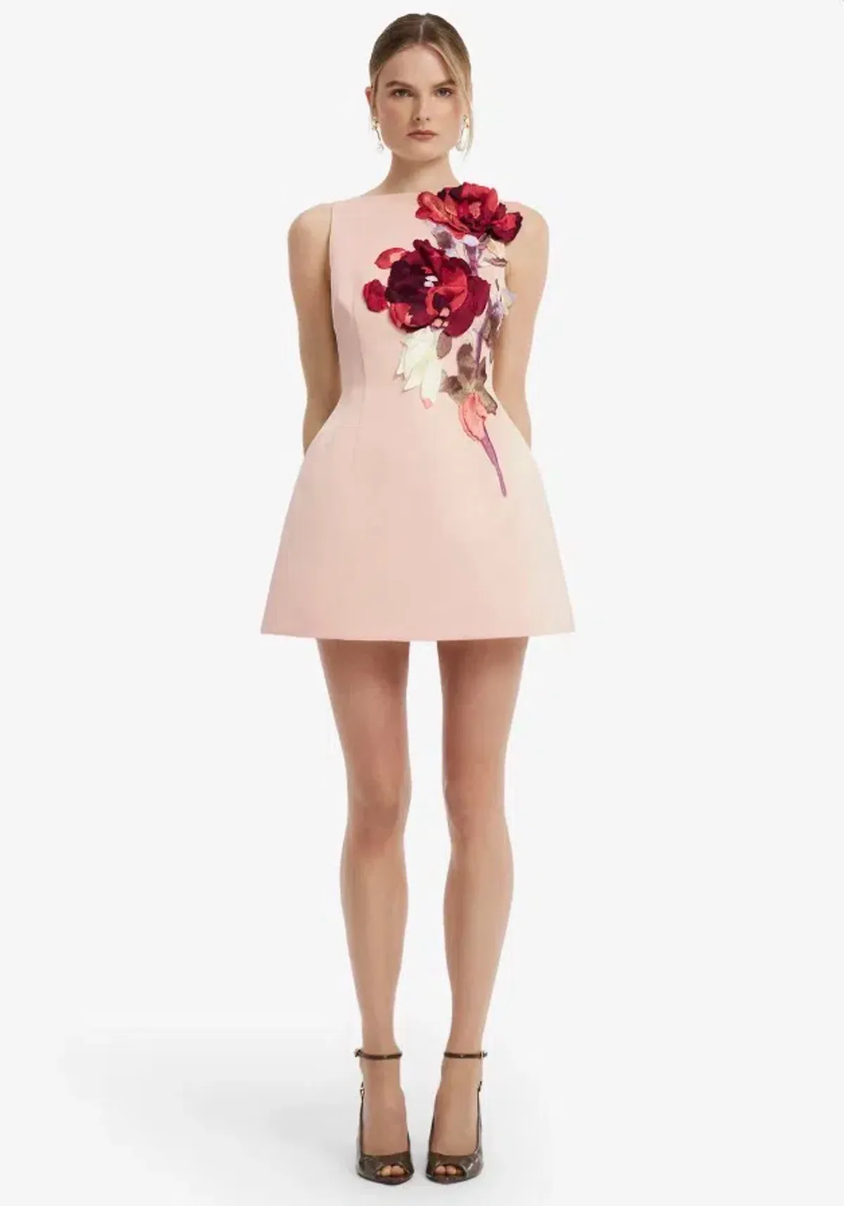 Leo Lin Ali Embroidered Boat Neck Mini Dress 12 - Image 1