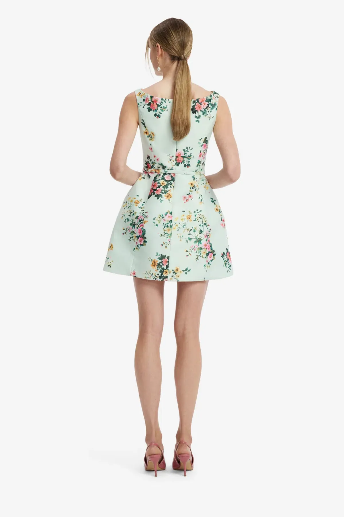 Leo Lin Lyra Mini Dress Posy Floral Print in Mint Size AU 10 - Image 3