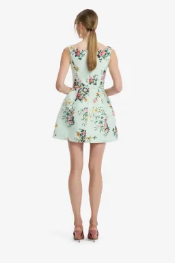 Leo Lin Lyra Mini Dress Posy Floral Print in Mint Size AU 12 for rent on The Volte - image 3