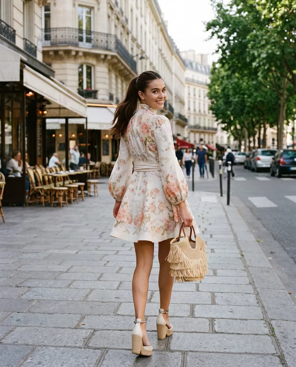 Zimmermann Clash Button Mini Dress in Coral Blooms Size 2 / AU 12 - Image 2