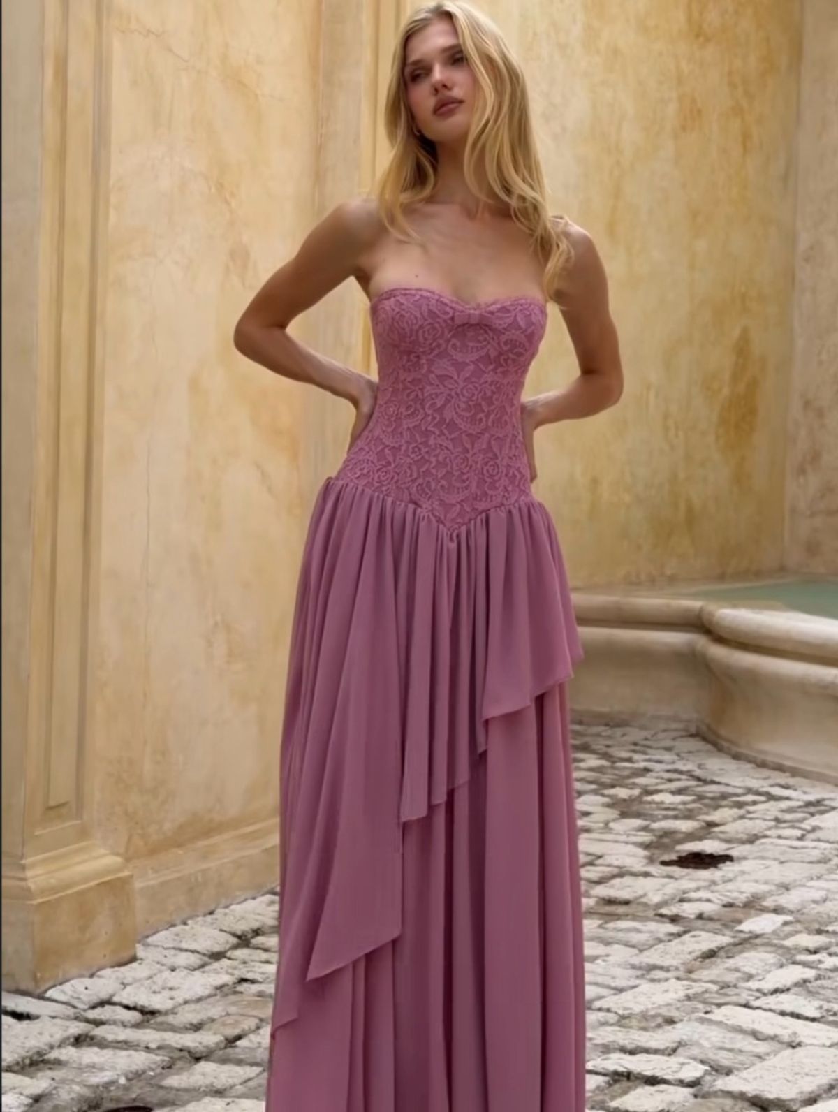 Fenity Aurora Maxi Dress in Pink Size S - Image 1