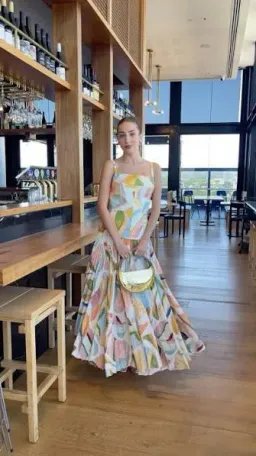 Acler Leasgill Midi Dress in Cubist Canyon Size 8 for rent on The Volte - image 2
