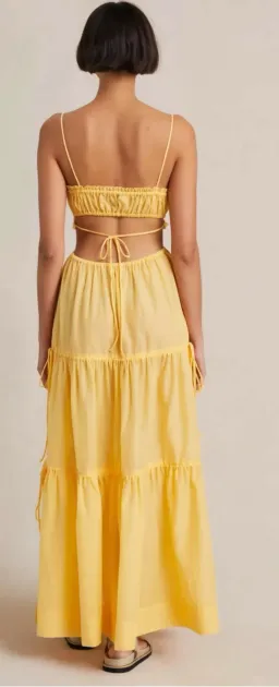 Bec and Bridge Alexandra Tie Maxi Dress Yellow Size 8 for rent on The Volte - image 2