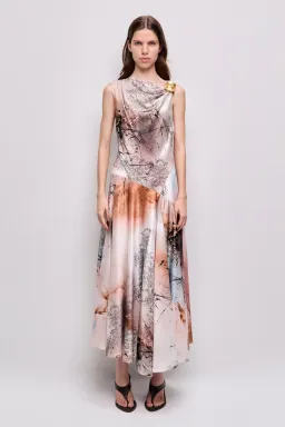 AJE MARISA MIDI DRESS [ARIA NATURA] SIZE 8 for rent on The Volte - image 1