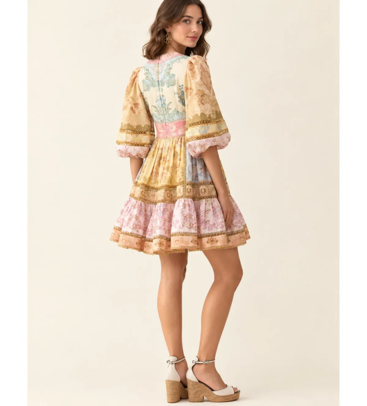Zimmermann Echo Lantern Dress in Spliced Size 1/AU10 - Image 2