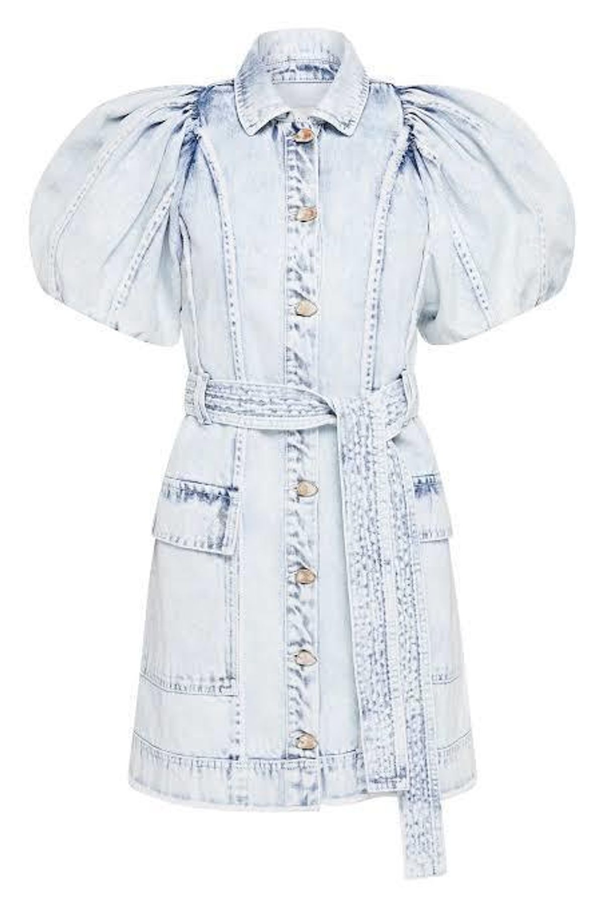 Framework Denim Puff Sleeve Dress - Image 3