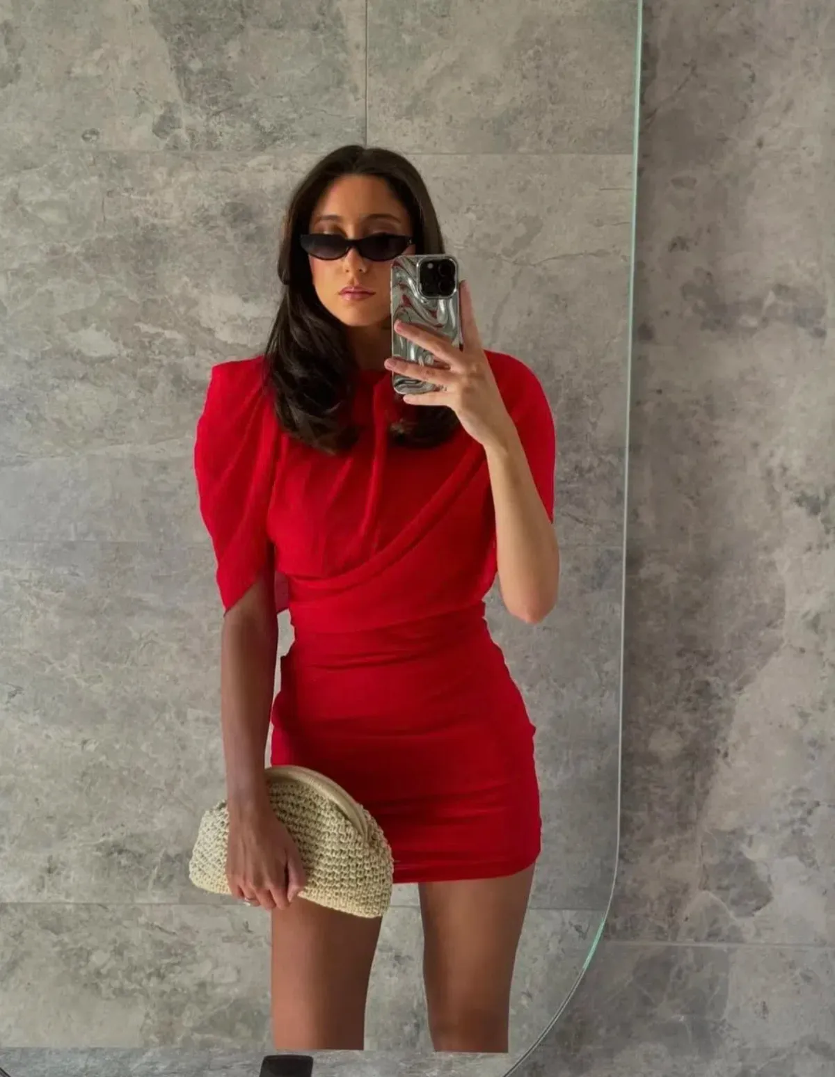 YOJANI CARMEN MINI DRESS RED S  - Image 1