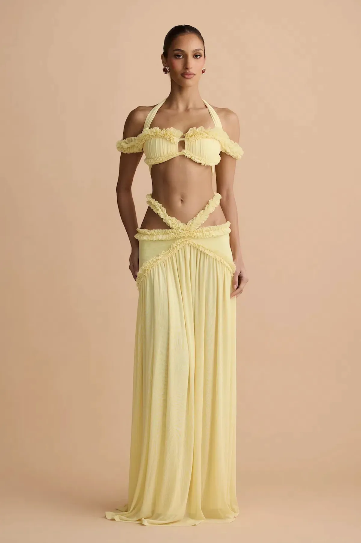MELANI THE LABEL AMELIA CROP & BELLE SKIRT. SIZE S / 8 AU - Image 1