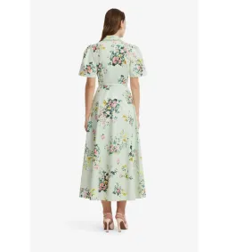 Leo Lin Bianca Short Sleeve Midi Dress in Posy Print in Mint Size AU12 for rent on The Volte - image 3