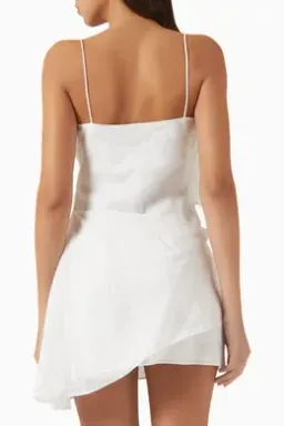 SIR Rosalia Wrap Mini Dress in White Ivory | Size 2 AU 10 UK 10 US 6 for rent on The Volte - image 3