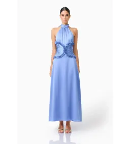 Elliatt Poselia Halter Midi Dress in Slate Blue Size M/AU10 for rent on The Volte - image 1