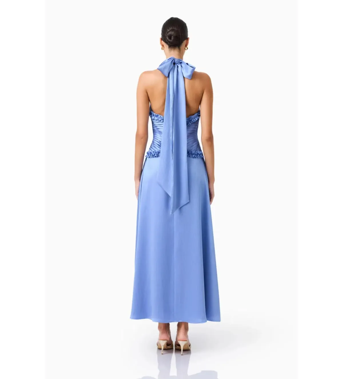 Elliatt Poselia Halter Midi Dress in Slate Blue Size M/AU10 - Image 3