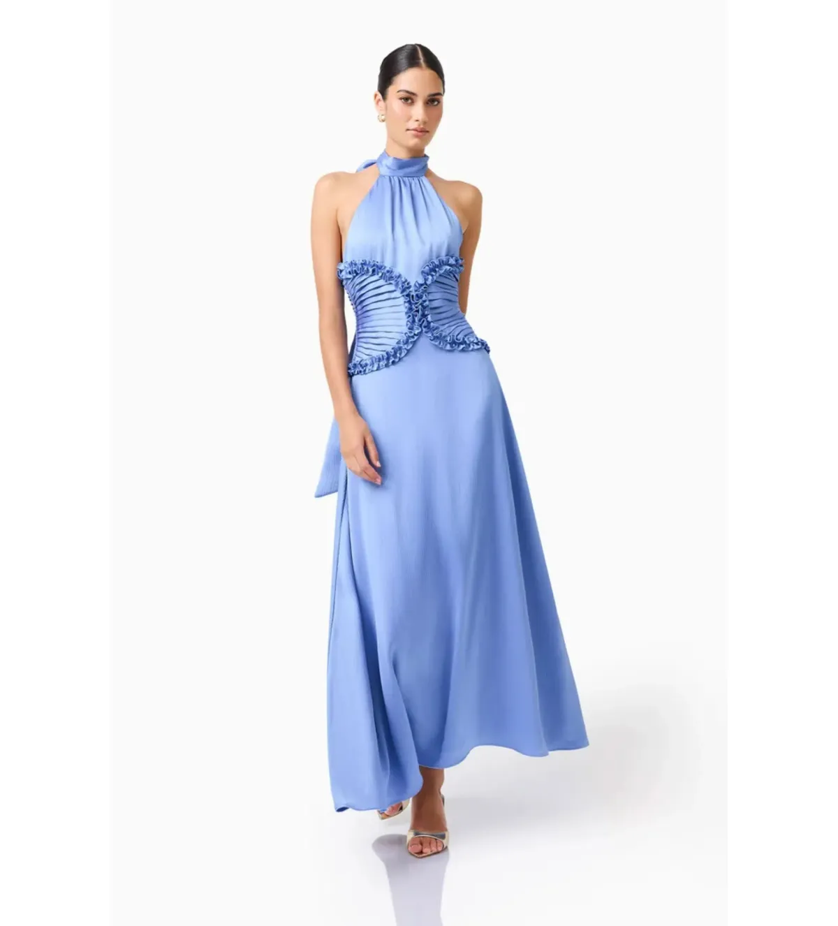 Elliatt Poselia Halter Midi Dress in Slate Blue Size L/AU12 - Image 2