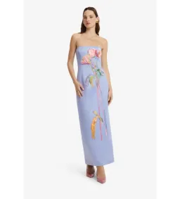 Leo Lin Rayna Embroidered Bustier Maxi Dress in Rose in Perinwinkle Size AU10 for rent on The Volte - image 1