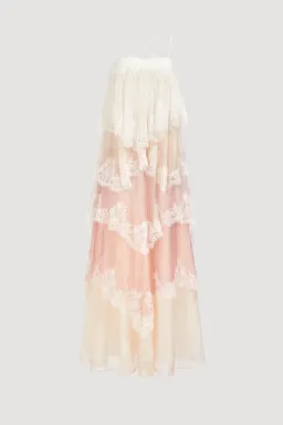  Brand New🩷 Aje Ophelia Lace Gown Size 12 in Multi Pink & Ivory 🩷 for rent on The Volte - image 9
