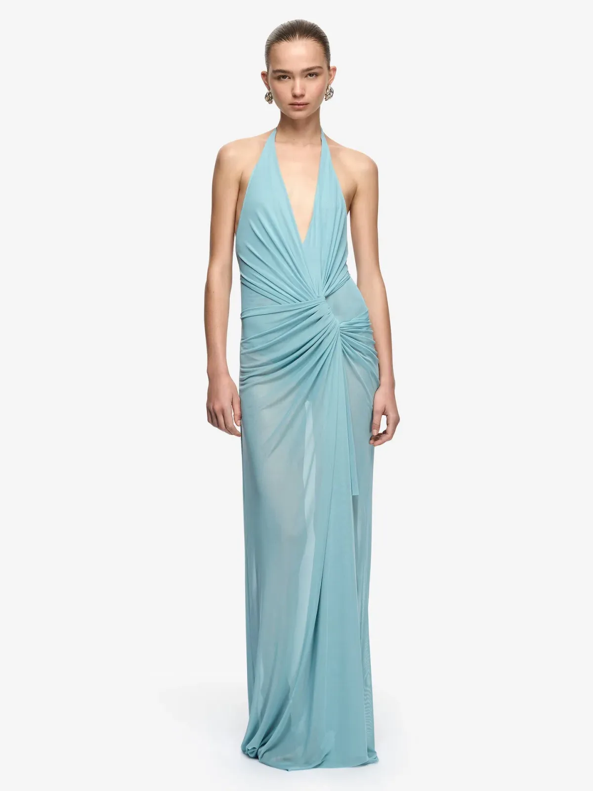 Bec and Bridge Xanthi V Neck Maxi Dress in Bermuda Blue Size AU 6 - Image 1