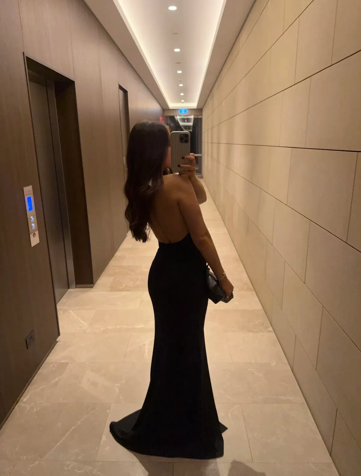 Roserry Mallorca Jersey Backless Maxi Dress in Black - Image 3