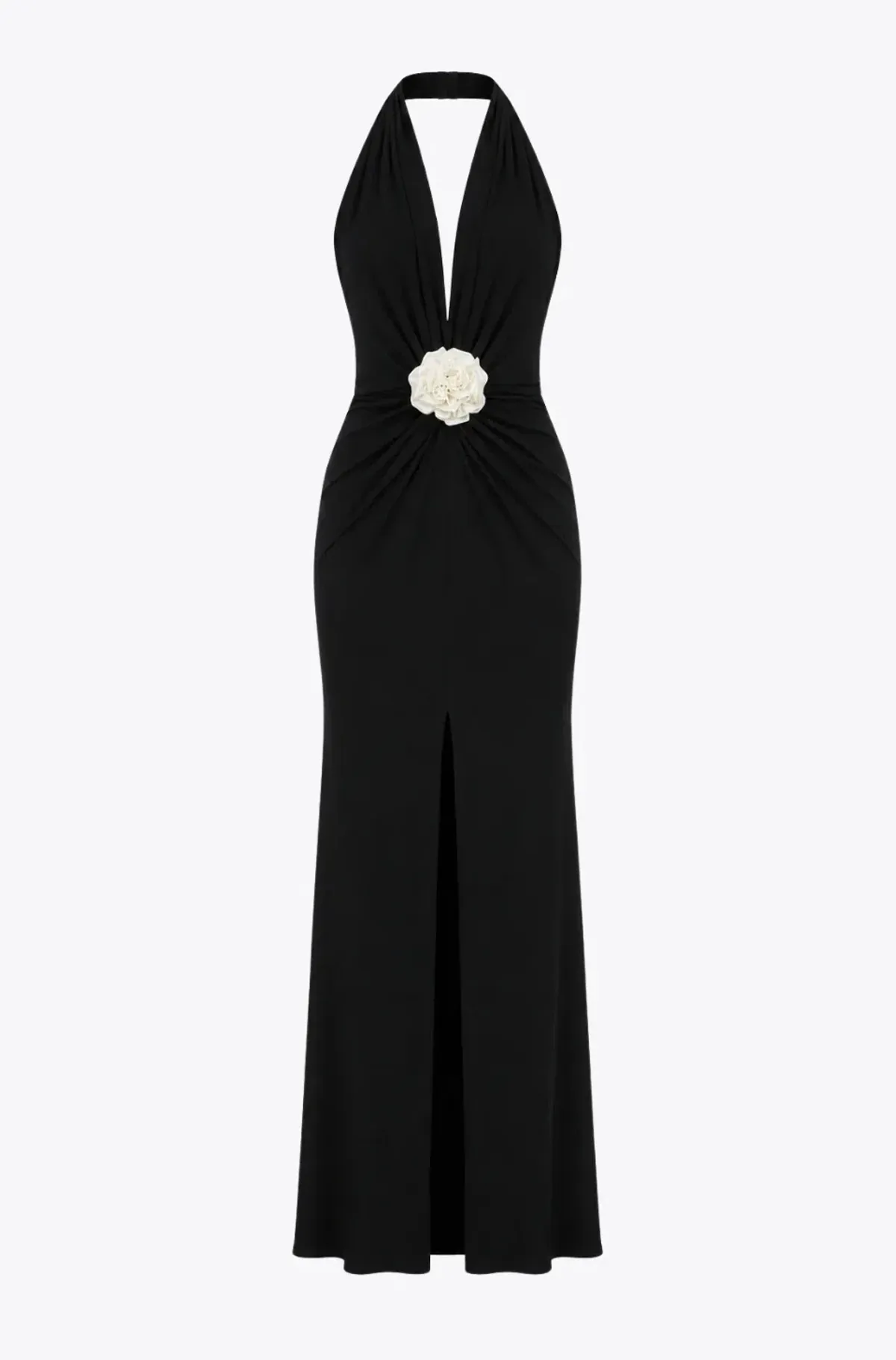 Roserry Mallorca Jersey Backless Maxi Dress in Black - Image 1